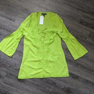 BNWT Gretty Zueger lime green tunic Size Medium